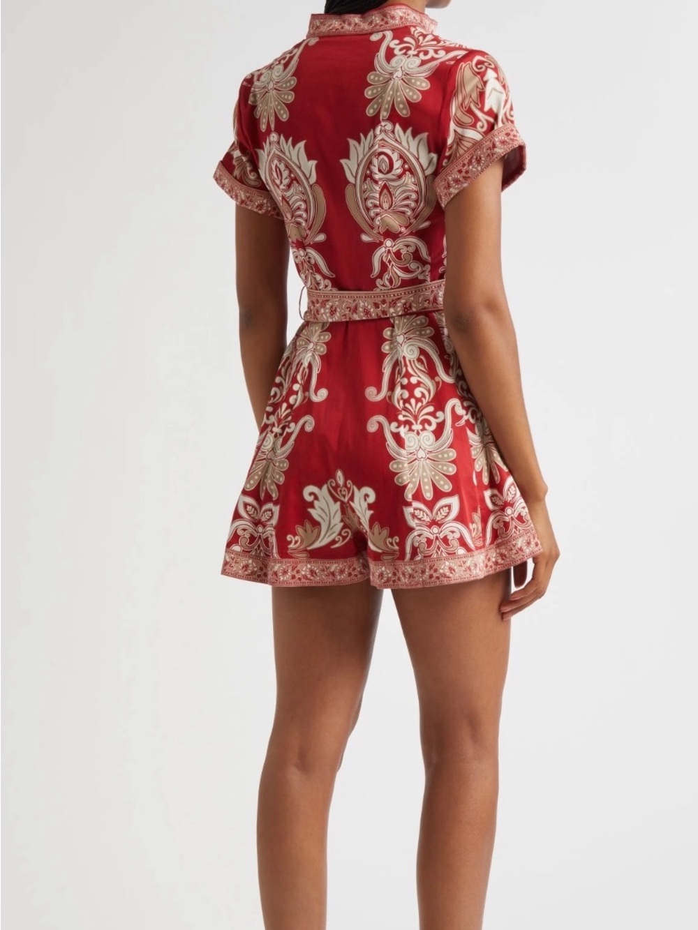 Alice + Olivia Lucy tie waist romper - Picture 2 of 6